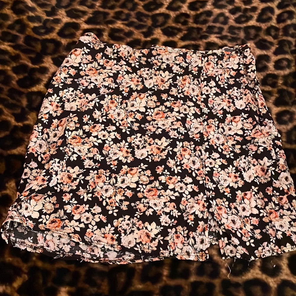 Rainbow flower mini skirt